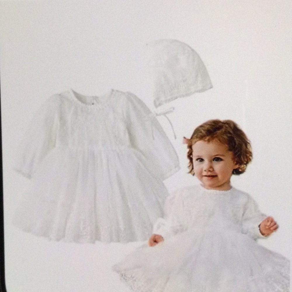 Curioeer Christening Dress Baby Girl 100% Cotton Size73 US ( 06- 12 )Months